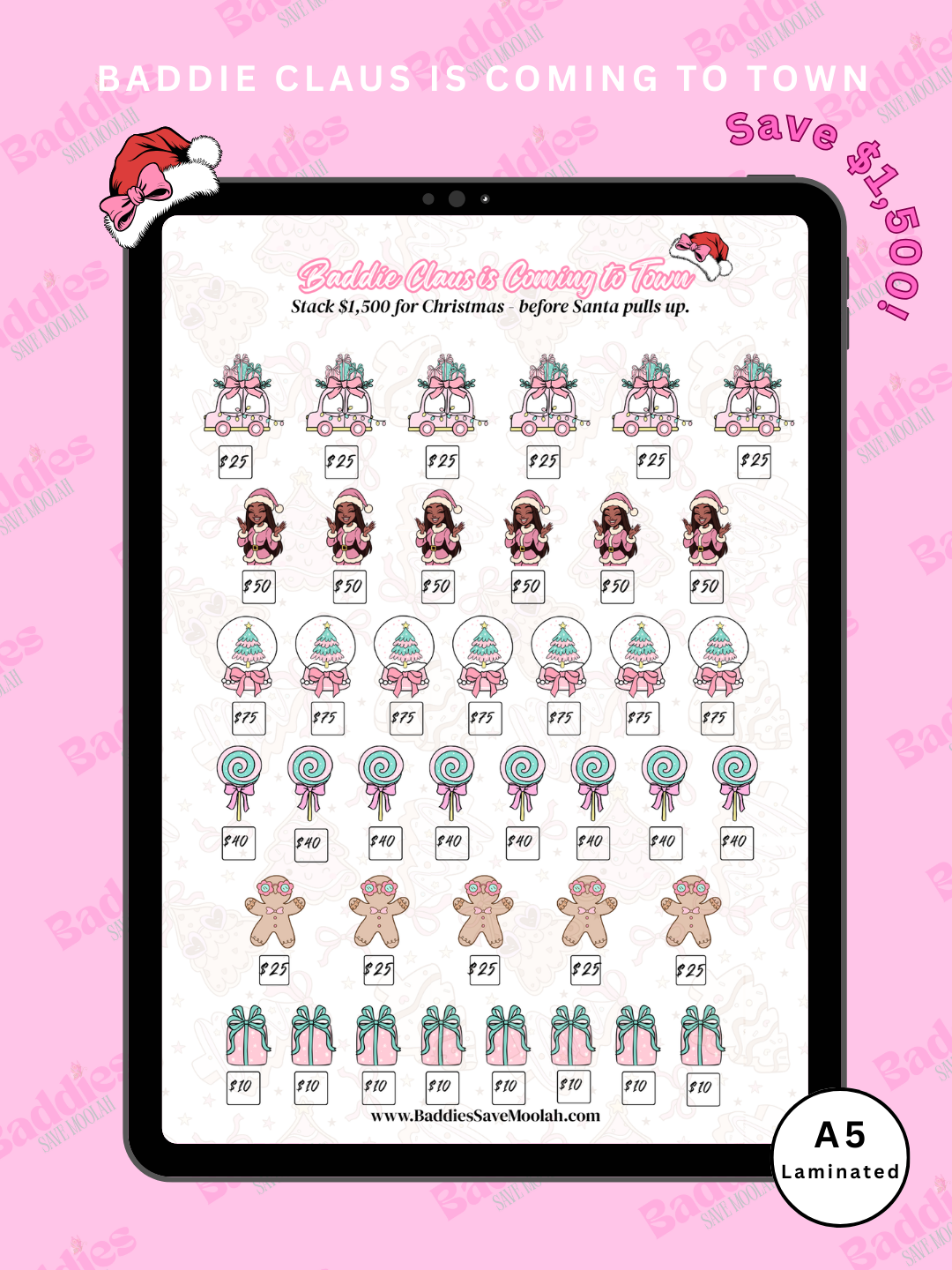 Baddie Claus is Coming to Town (Pink) – $1,500 Challenge