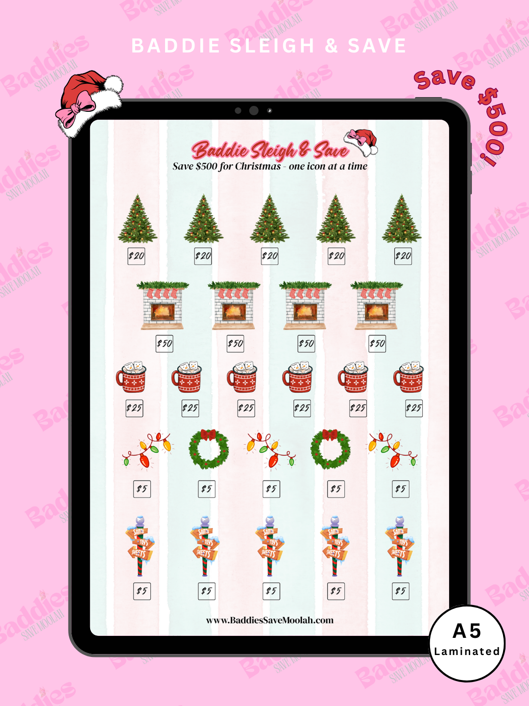 Baddie Sleigh & Save (Red) – $500 Challenge