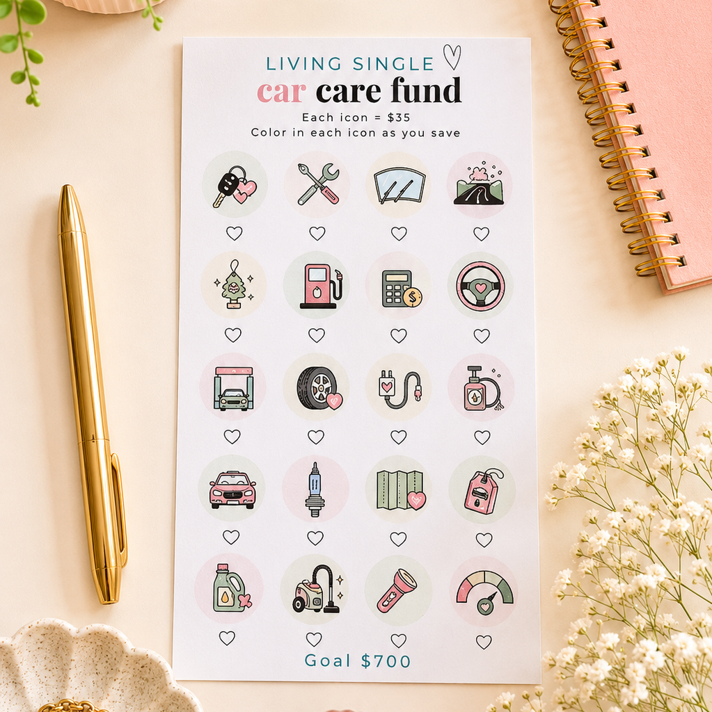 Car Care Fund Tracker - A6 (Living Single Collection)