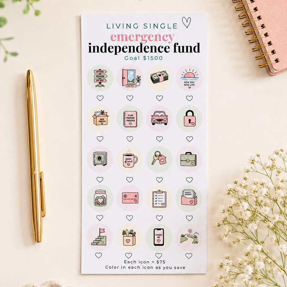 Emergency Fund Tracker - A6 (Living Single Collection)