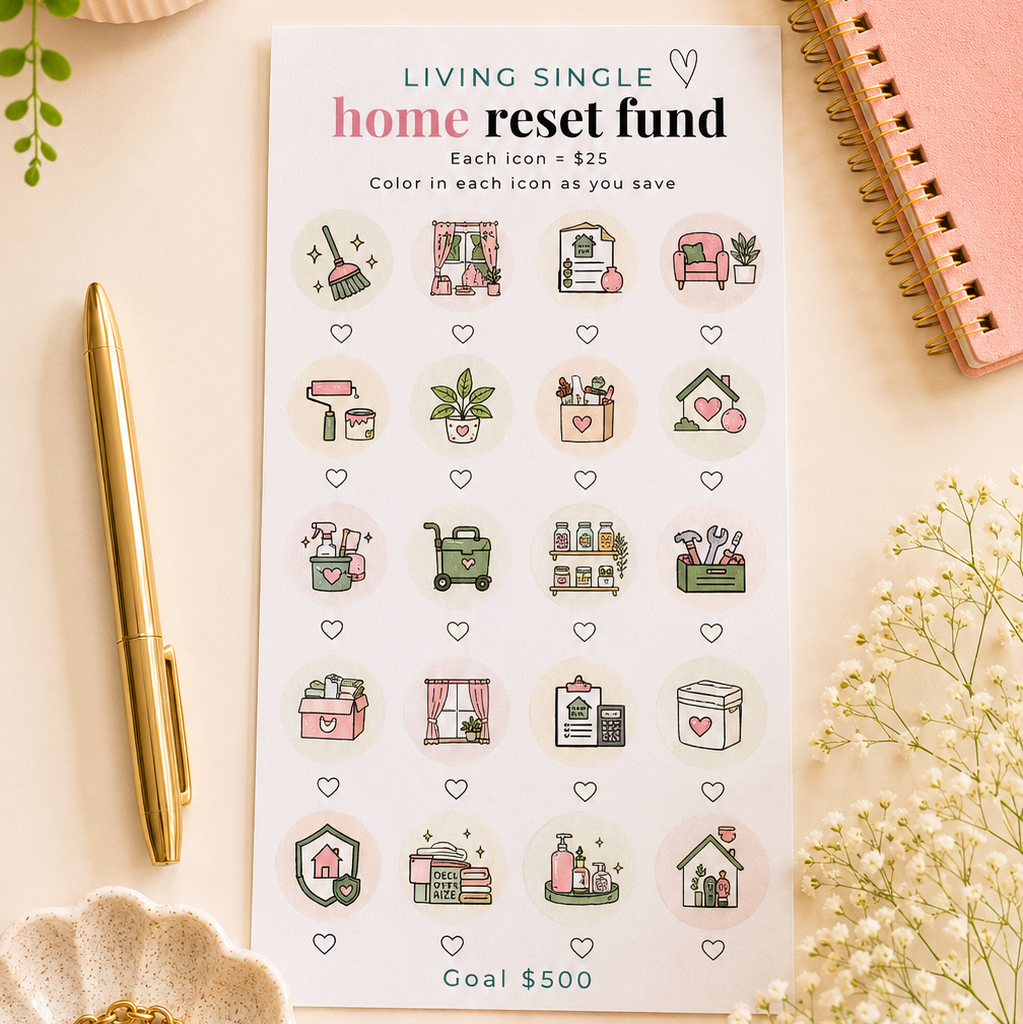 Home Reset Fund Tracker - A6 (Living Single Collection)