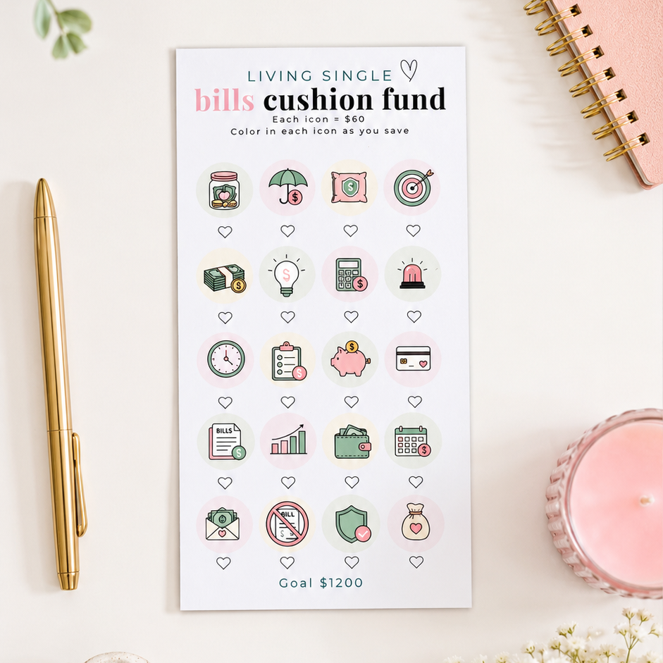 Bills Cushion Fund Tracker - A6 (Living Single Collection)
