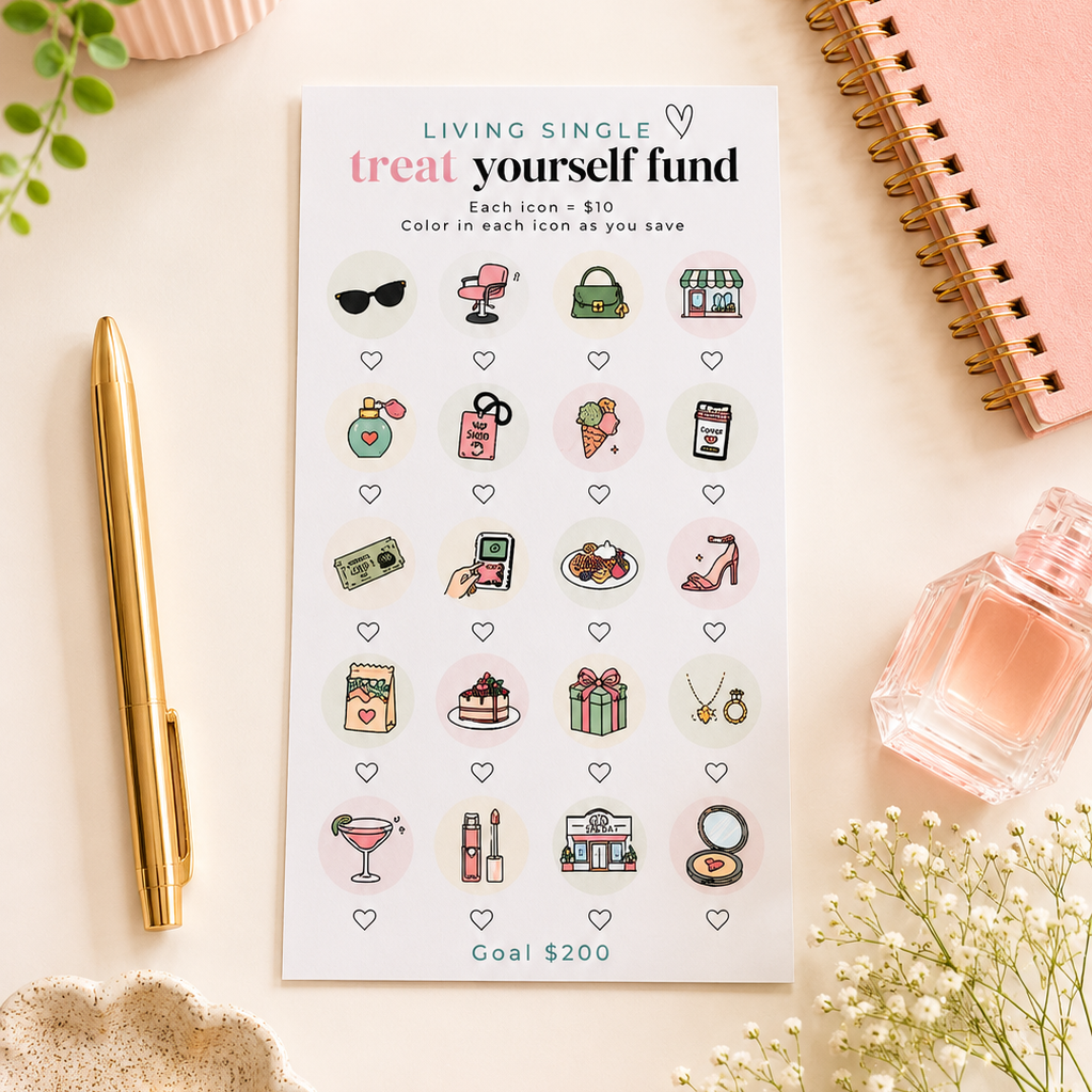 Treat Yourself Fund Tracker - A6 (Living Single Collection)